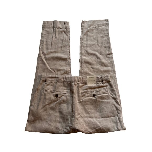 banana republic slim Straight Beige Linen pants Size 31 X 30 NWT - Picture 4 of 7